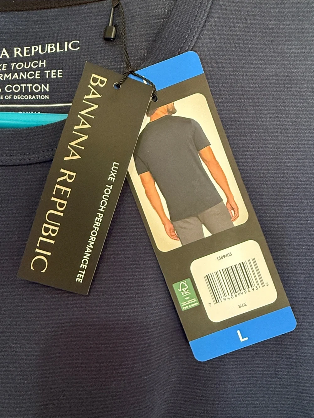 Banana Republic Men’s Short Sleeve Crew Tee — Navy Blue